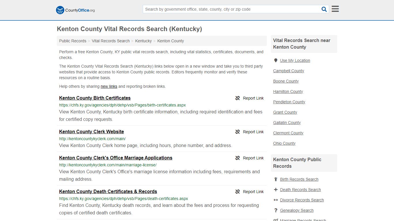 Kenton County Vital Records Search (Kentucky) - County Office